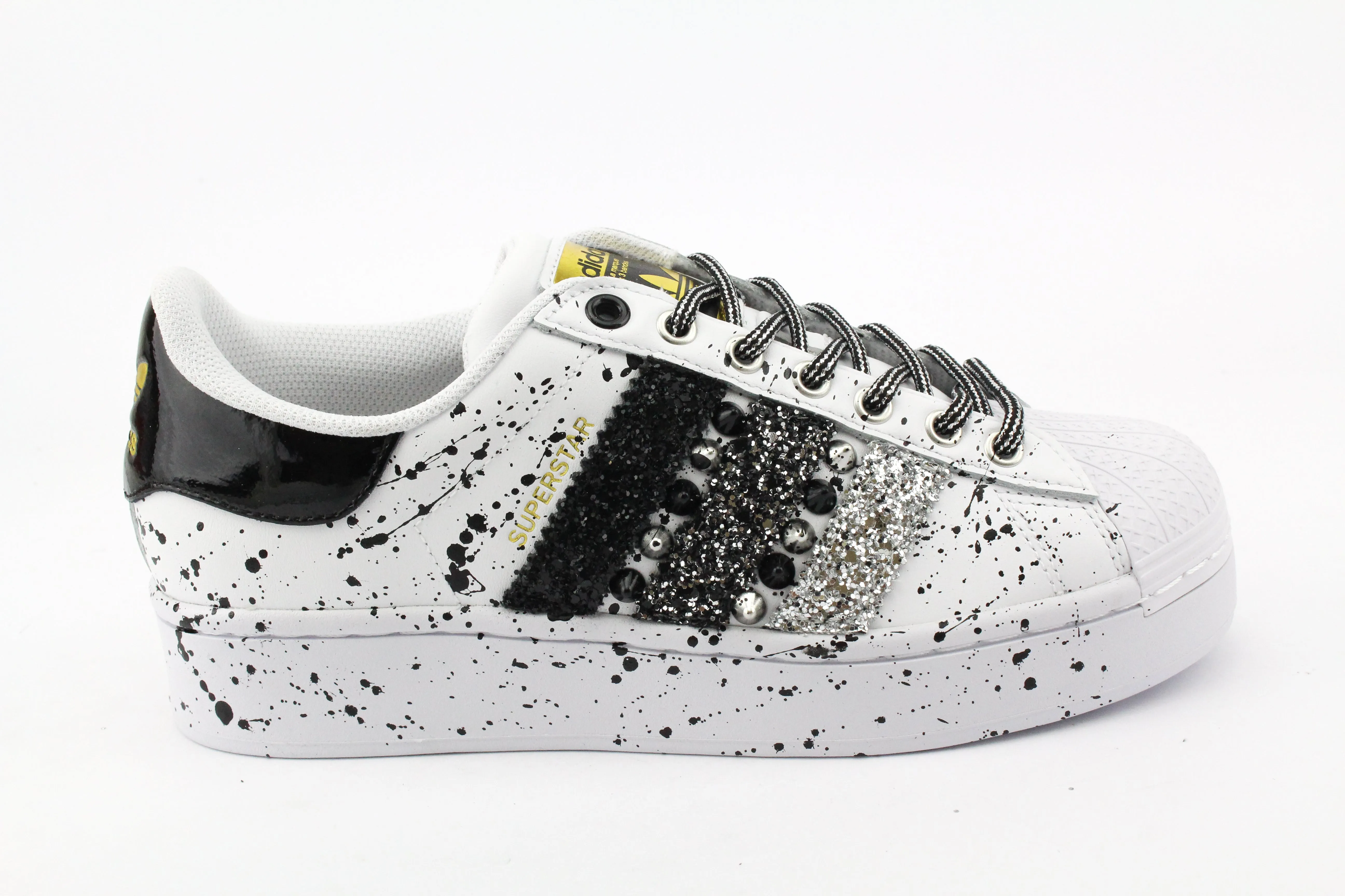 Adidas Superstar Bold Glitter Silver Borchie & Vernice