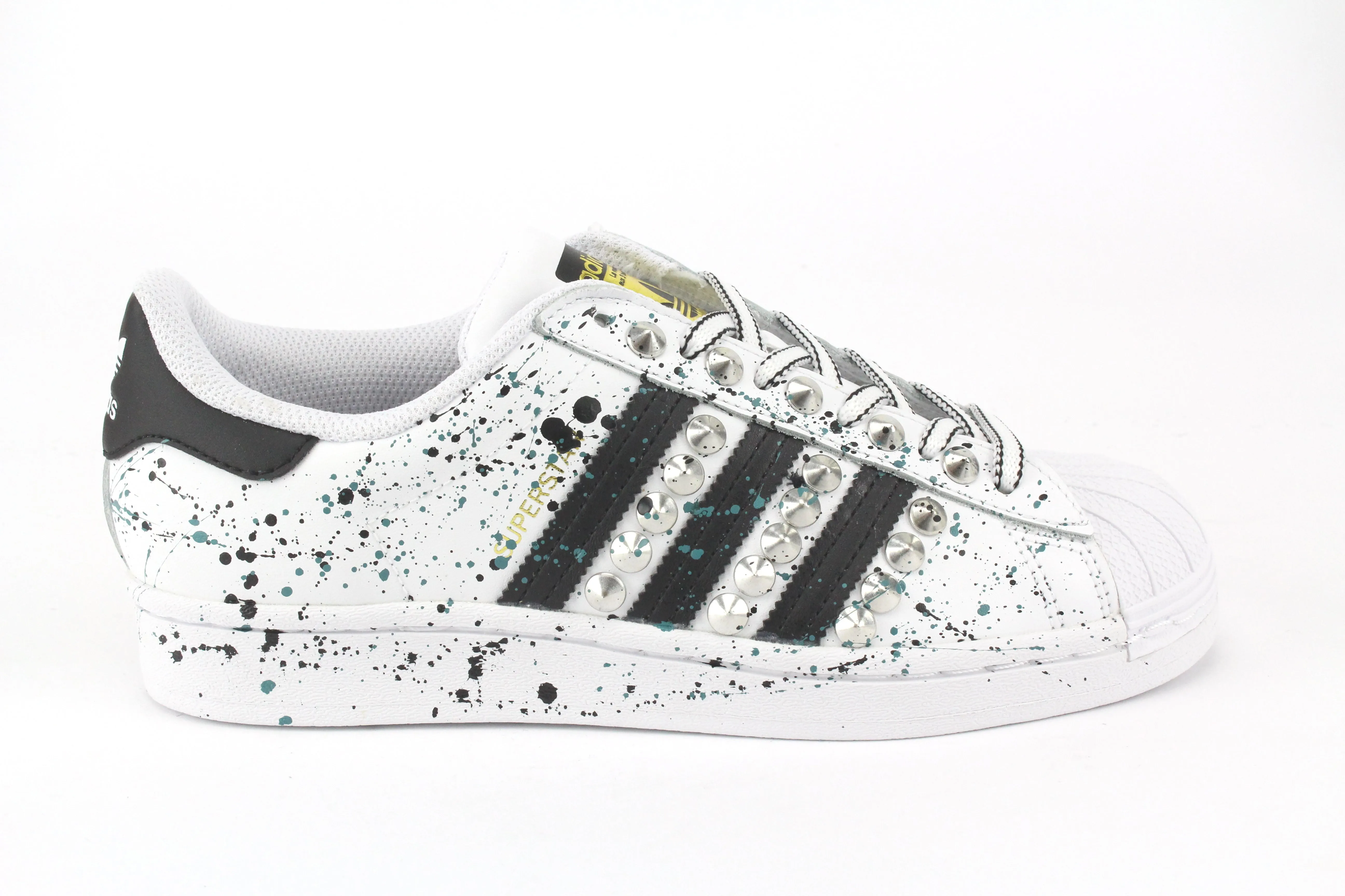 Adidas Superstar Silver Borchie & Vernice Petrolio