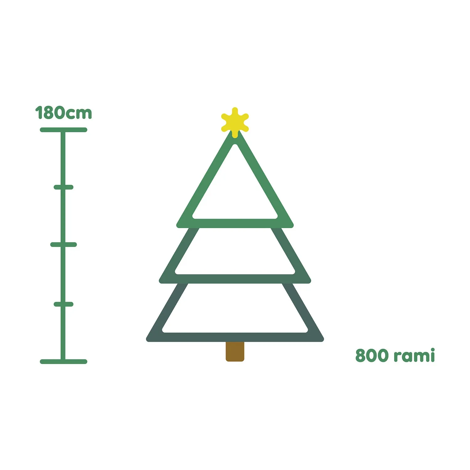 Albero Di Natale Da 800 Rami 180cm