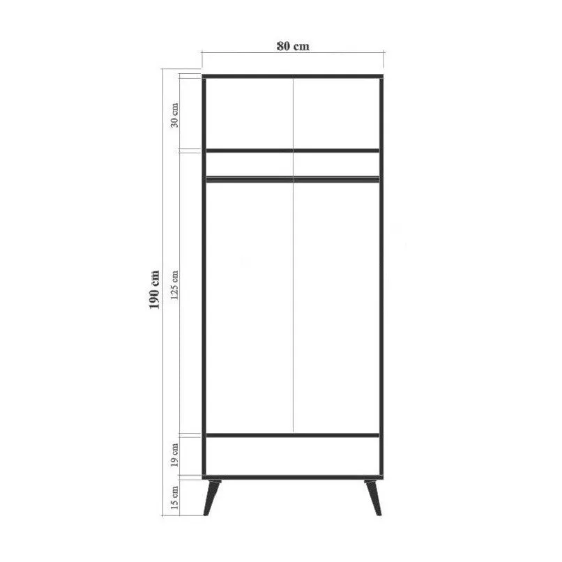 Armadietto per ingresso o camera 2 ante con stampa fantasia a scacchi cm 80x45x190h