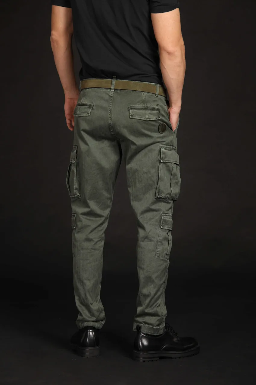 Bahamas pantalone cargo uomo in cotone con microfantasia resca Logo Limited Edition relaxed fit ①