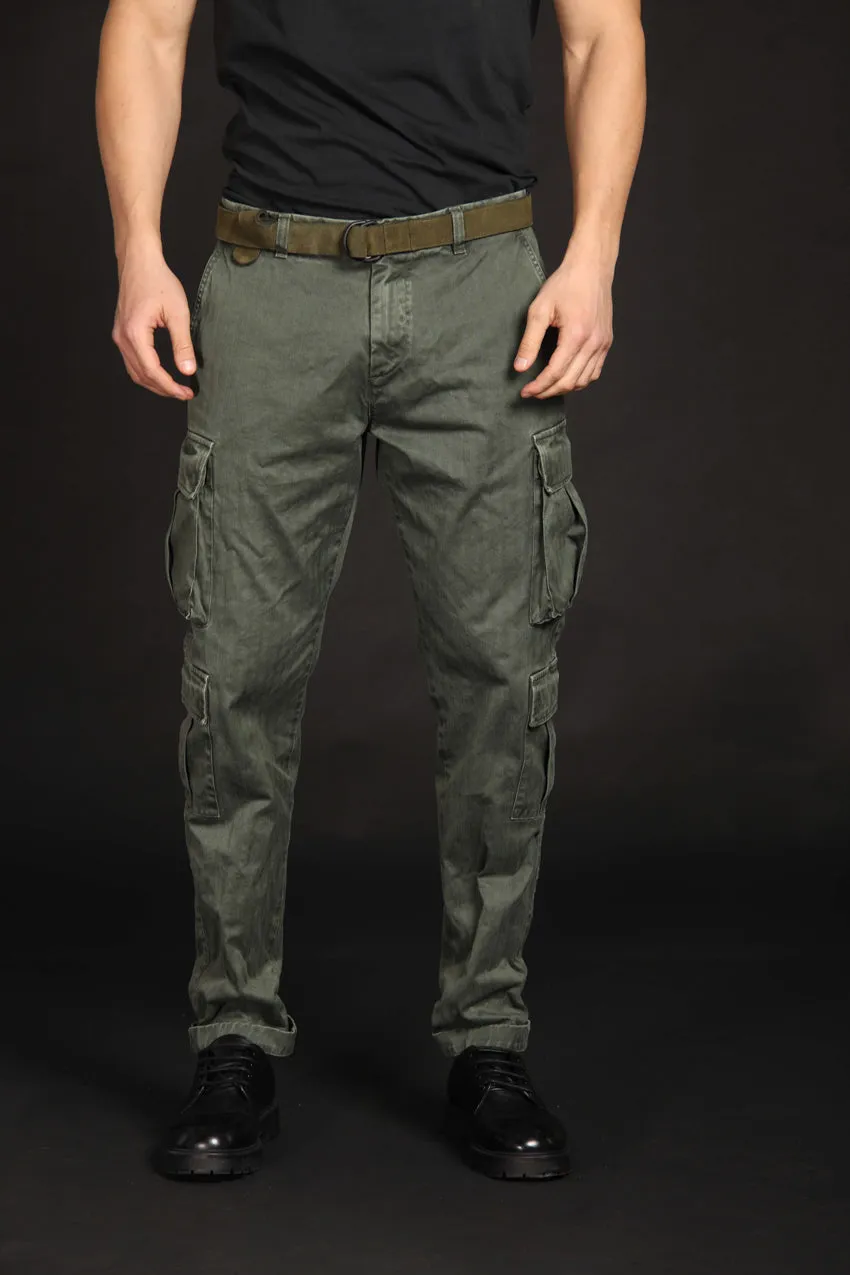 Bahamas pantalone cargo uomo in cotone con microfantasia resca Logo Limited Edition relaxed fit ①