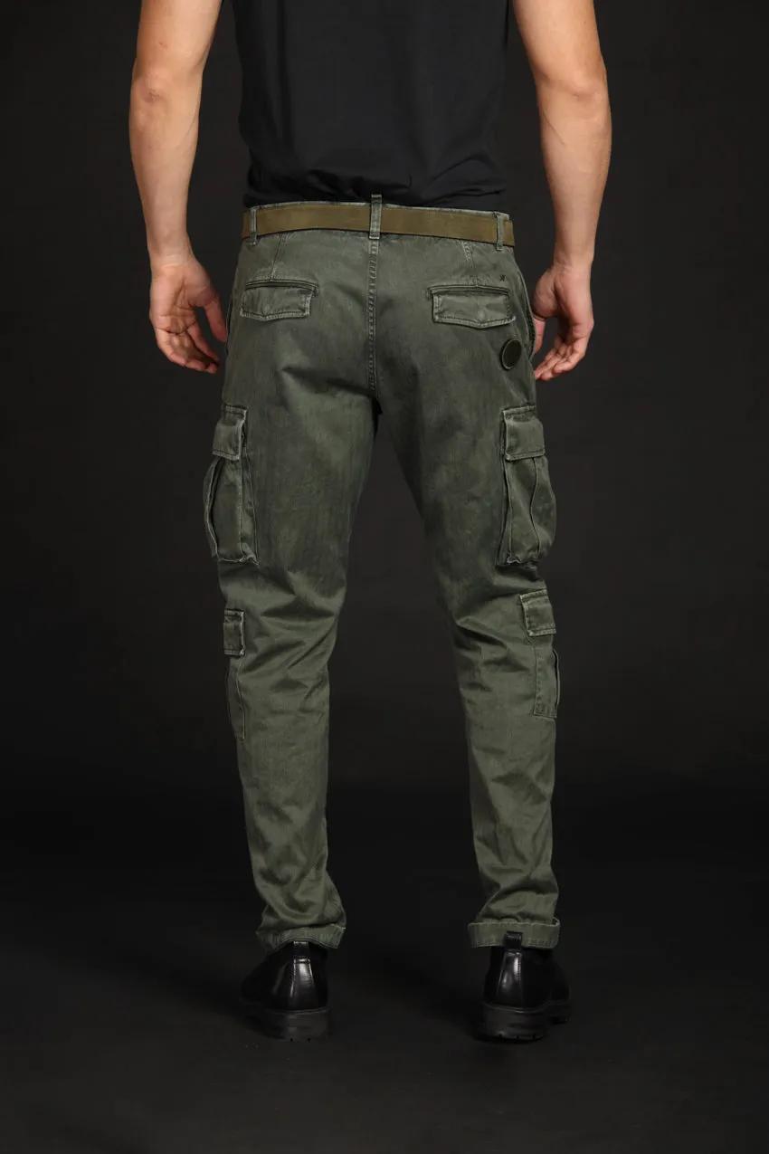 Bahamas pantalone cargo uomo in cotone con microfantasia resca Logo Limited Edition relaxed fit ①