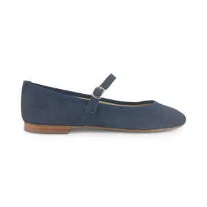 Ballerine con cinturino in camoscio blu