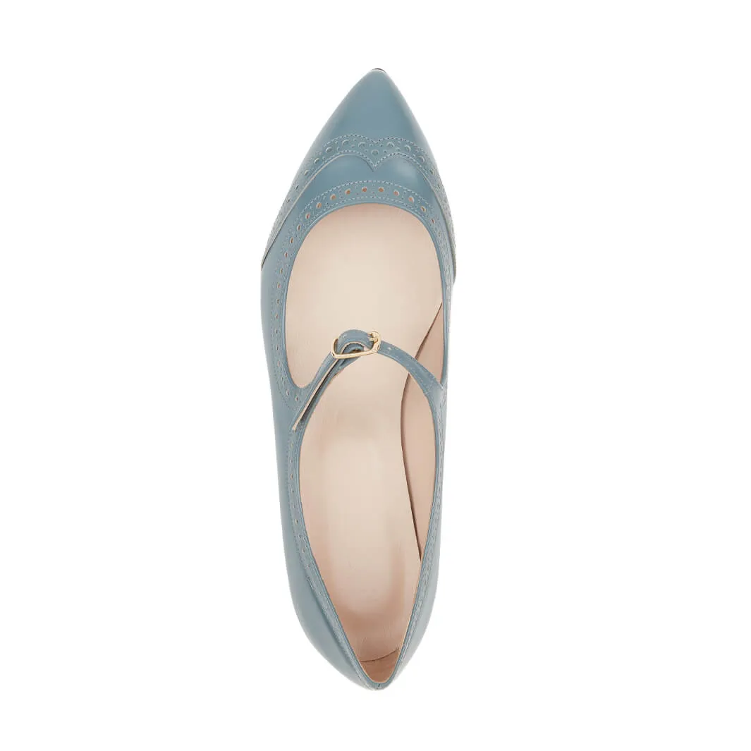 Ballerine in Pelle Azzurre