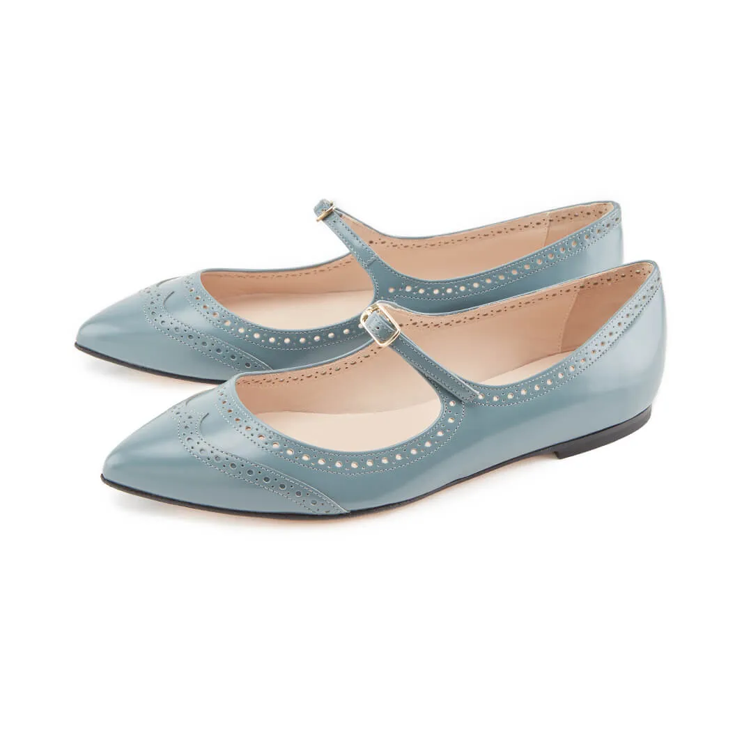 Ballerine in Pelle Azzurre