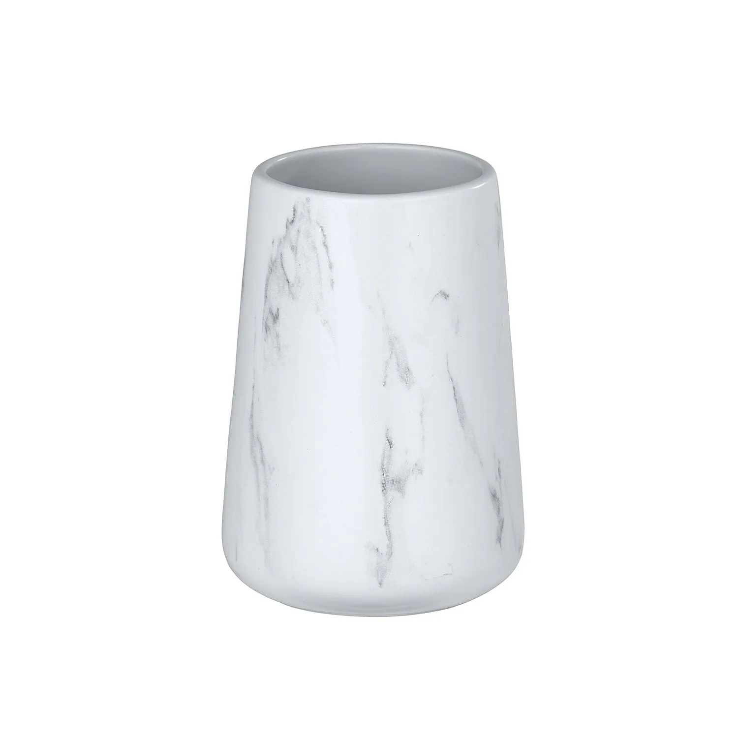 Bicchiere Porta Spazzolino In Ceramica Bianco