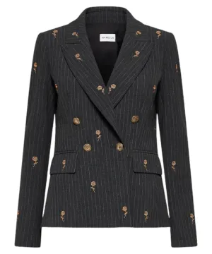 Blazer Edera Doppio Petto con Ricami Floreali