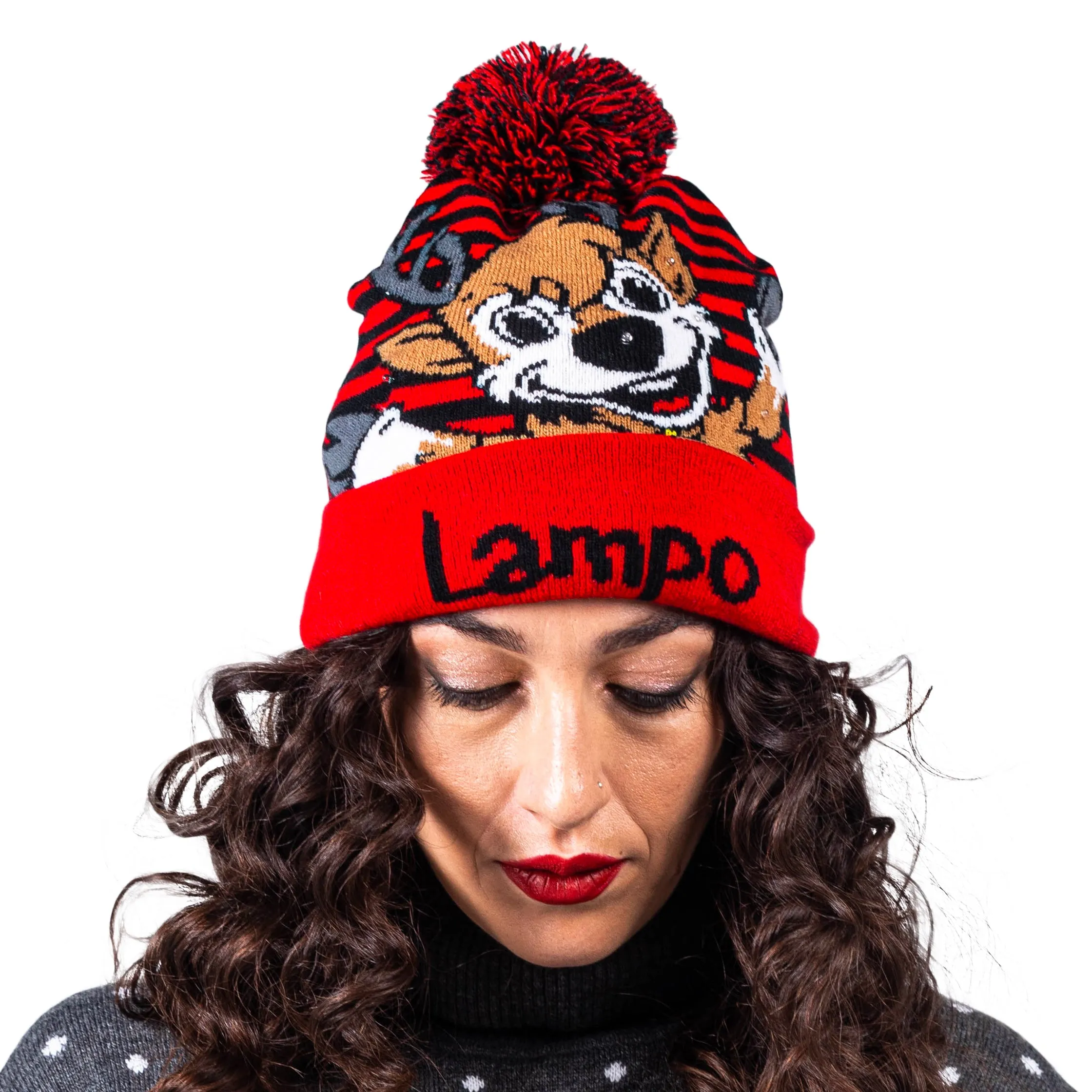 Cappello Natalizio Lampo la Renna con luci