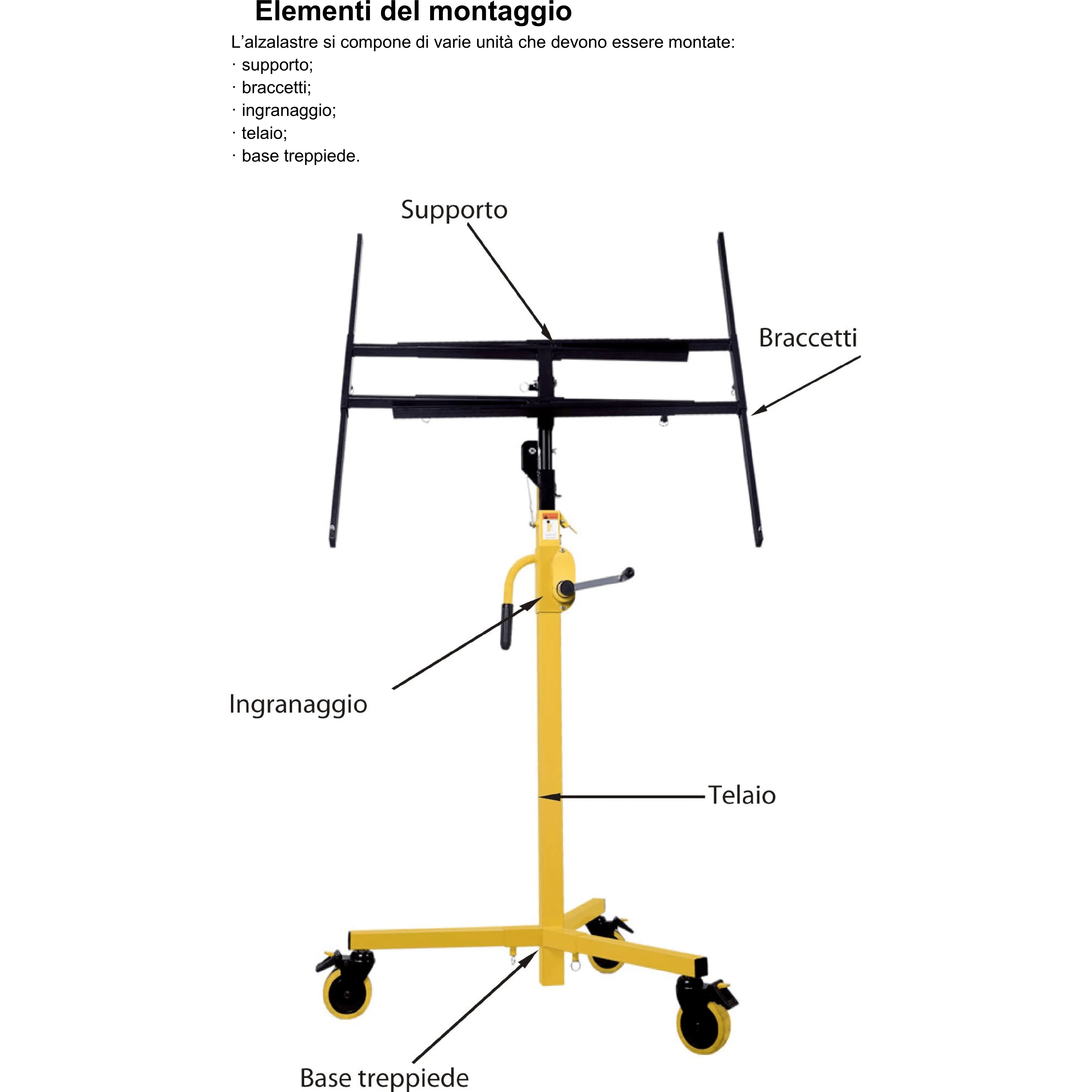 Carrello alzalastre telescopico a cremagliera - Fixline | Archimedil