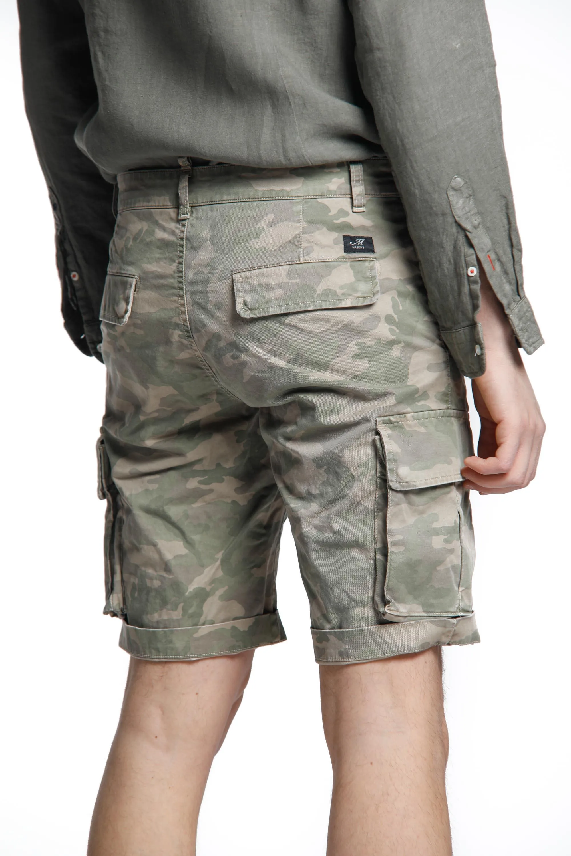 Chile bermuda cargo uomo in twill di cotone con stampa camouflage regular ①