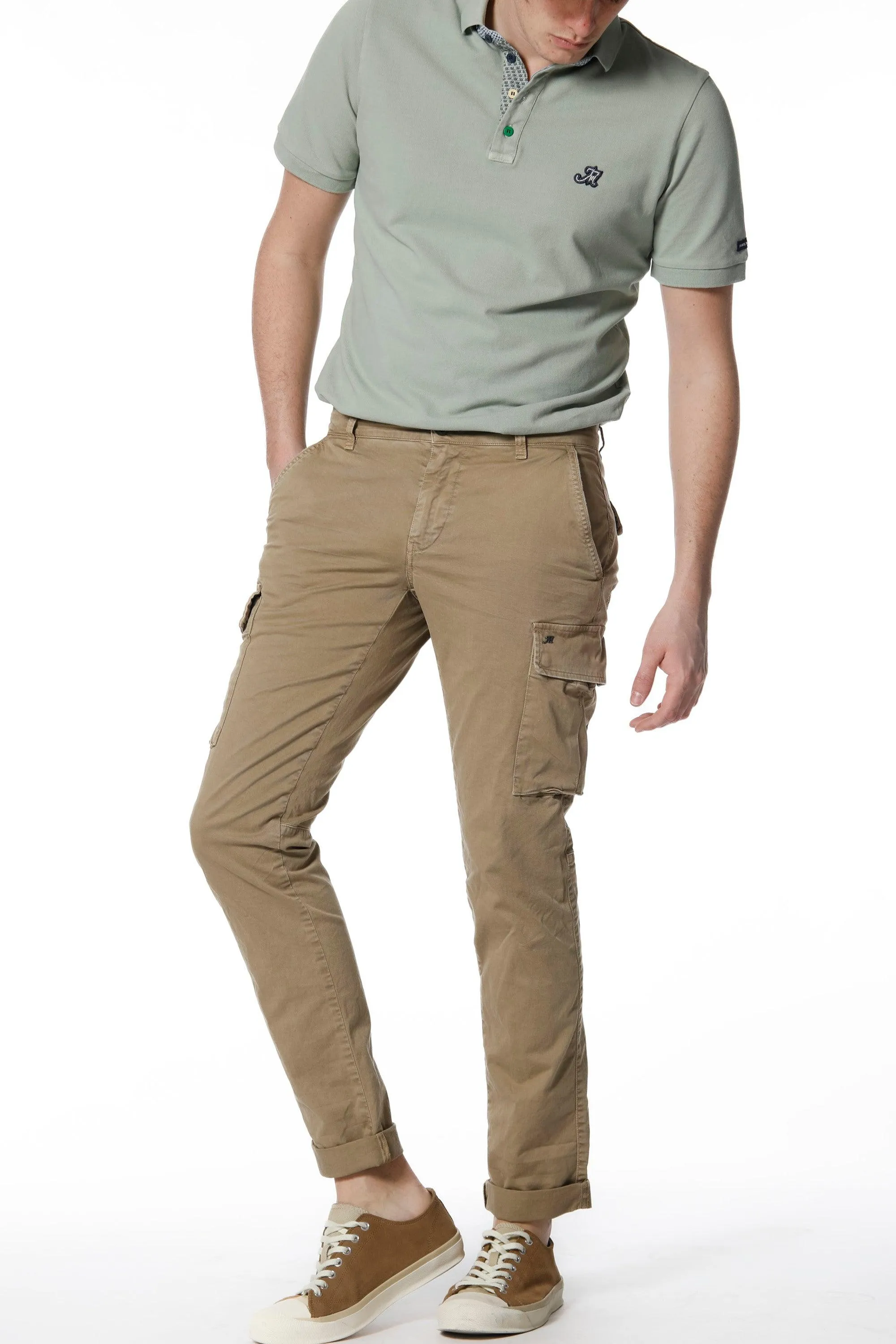 Chile pantalone cargo uomo in twill di cotone stretch extra slim fit