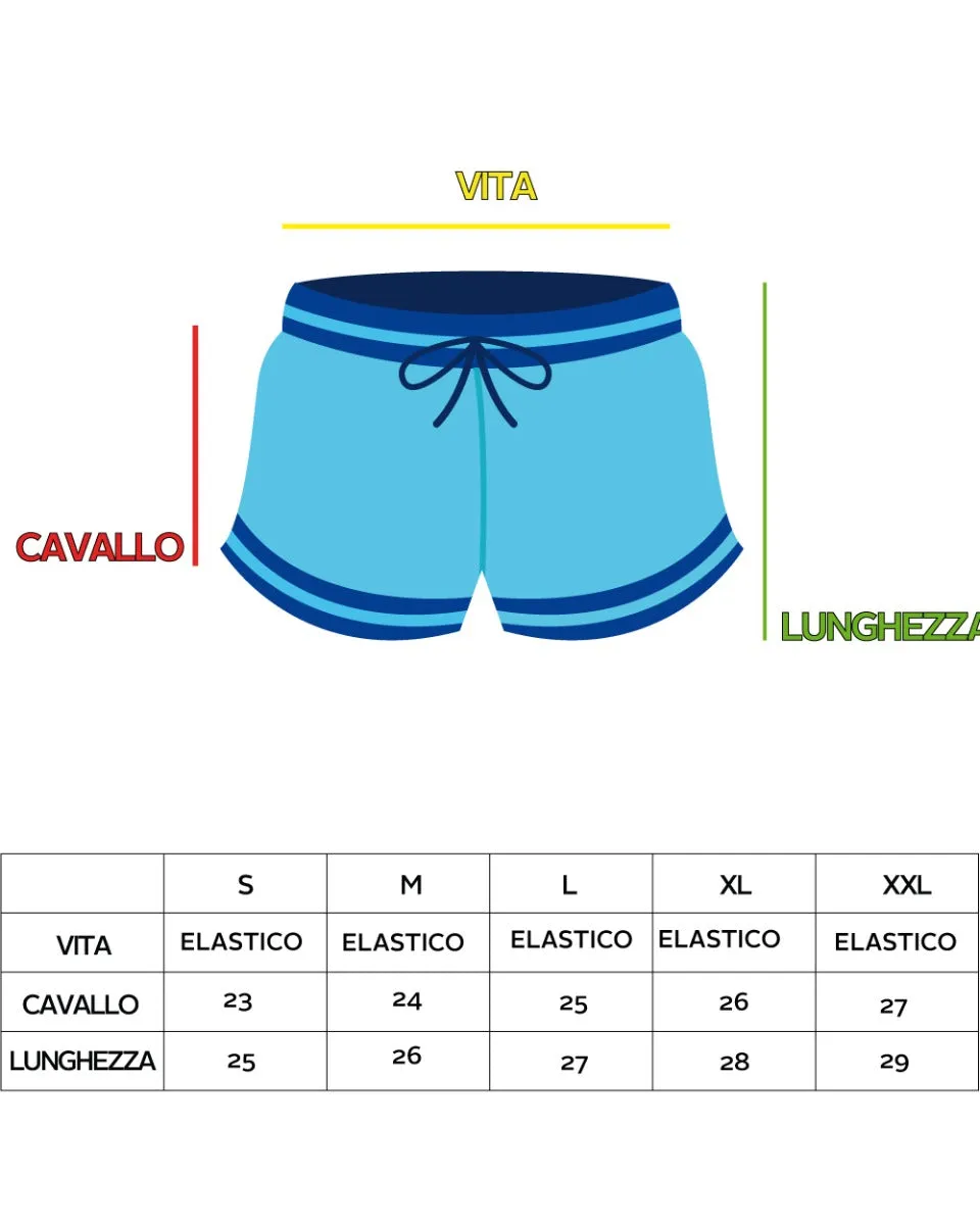 Costume Uomo Con Elastico Boxer Mare Pantaloncino Corto Blu GIOSAL-SU1213A