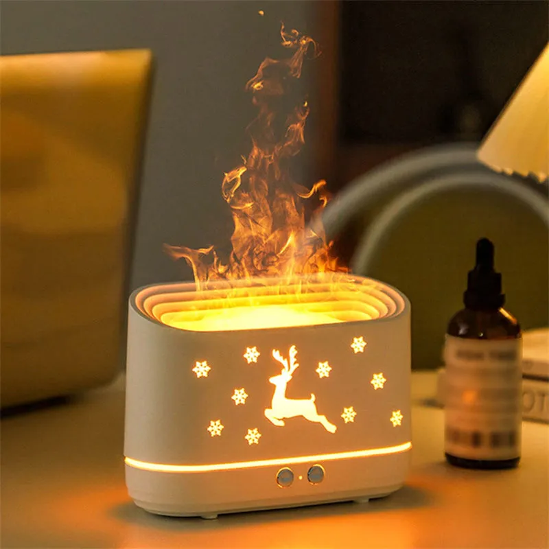 Diffusore Umidificatore Elk a Fiamma: Lampada Atmosferica per Decorazioni Natalizie