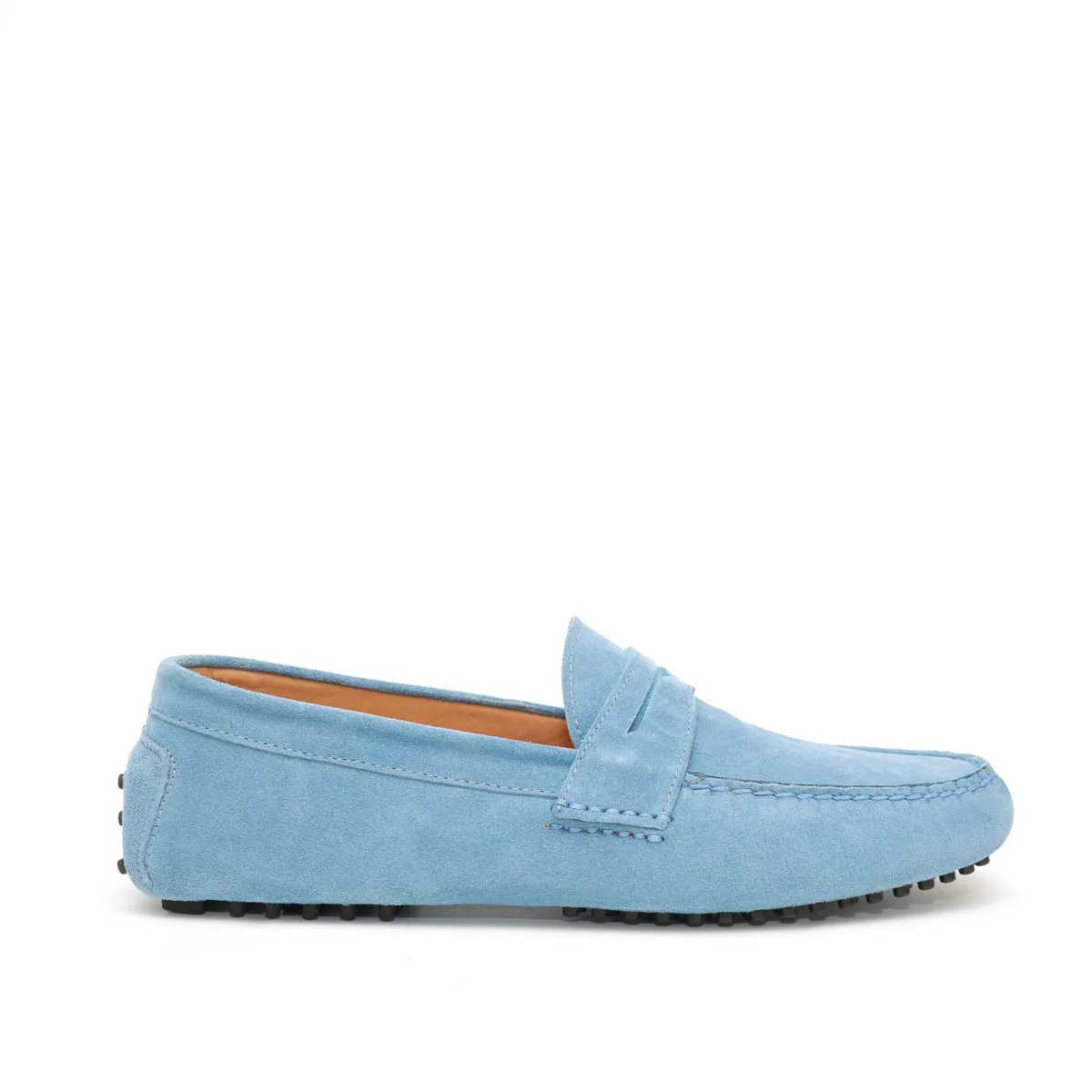 Mocassino U in Pelle Scamosciata Denim