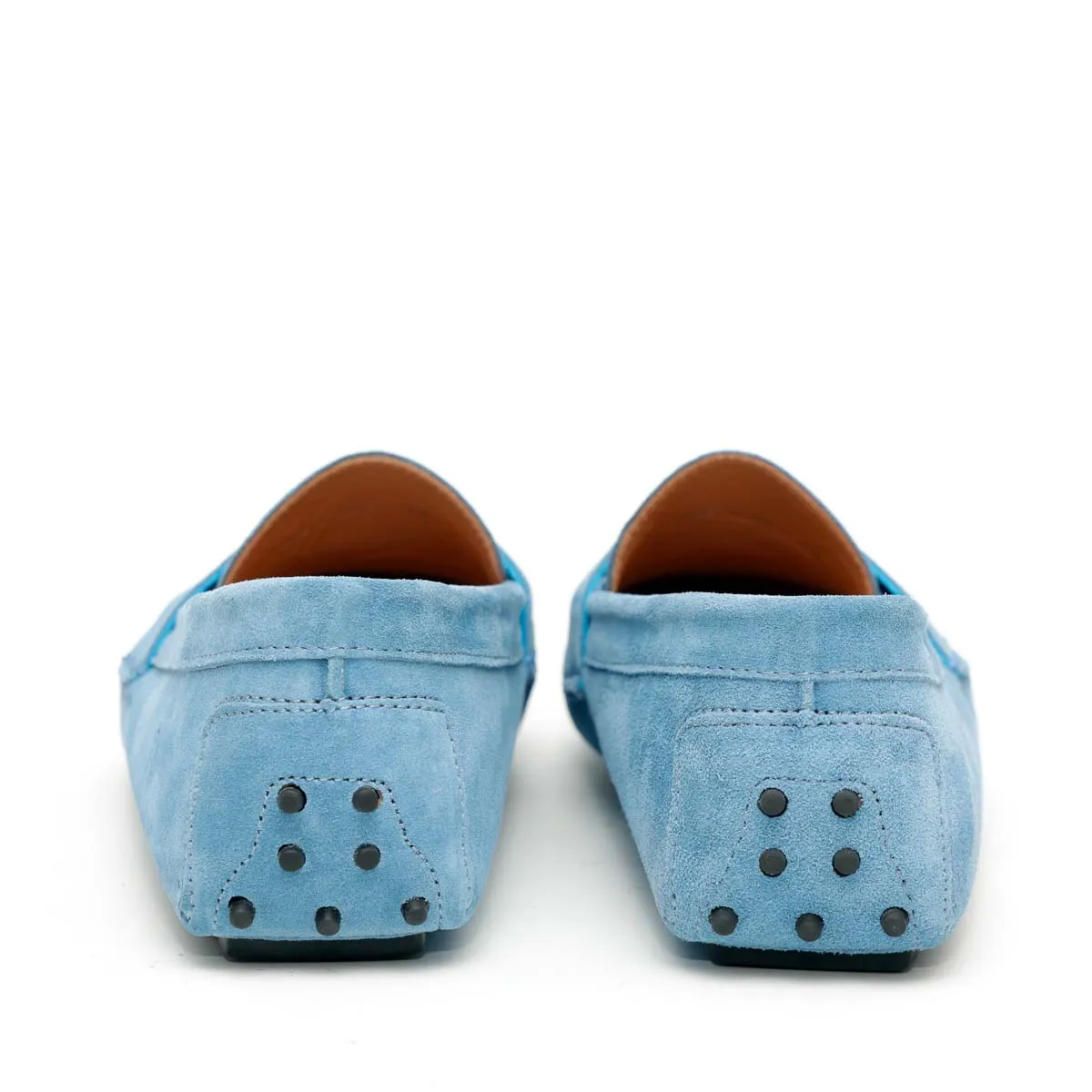 Mocassino U in Pelle Scamosciata Denim