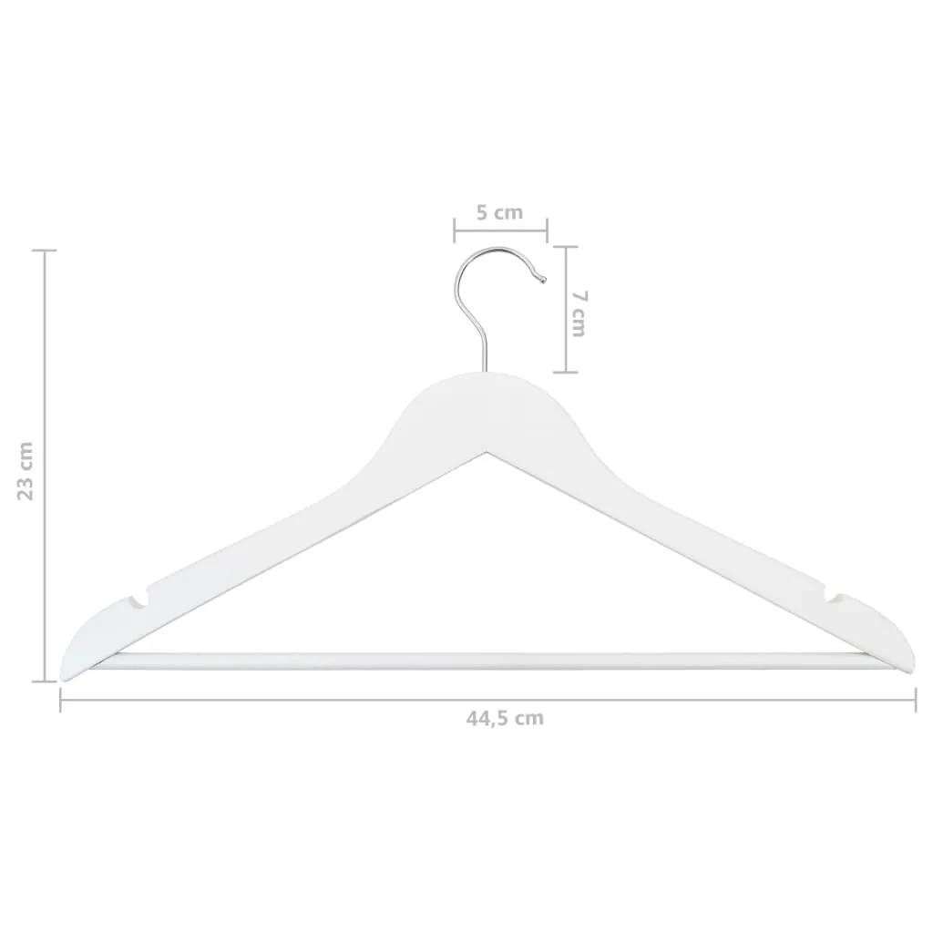 Set Appendiabiti 100 pz Antiscivolo Bianchi in Legno Massello