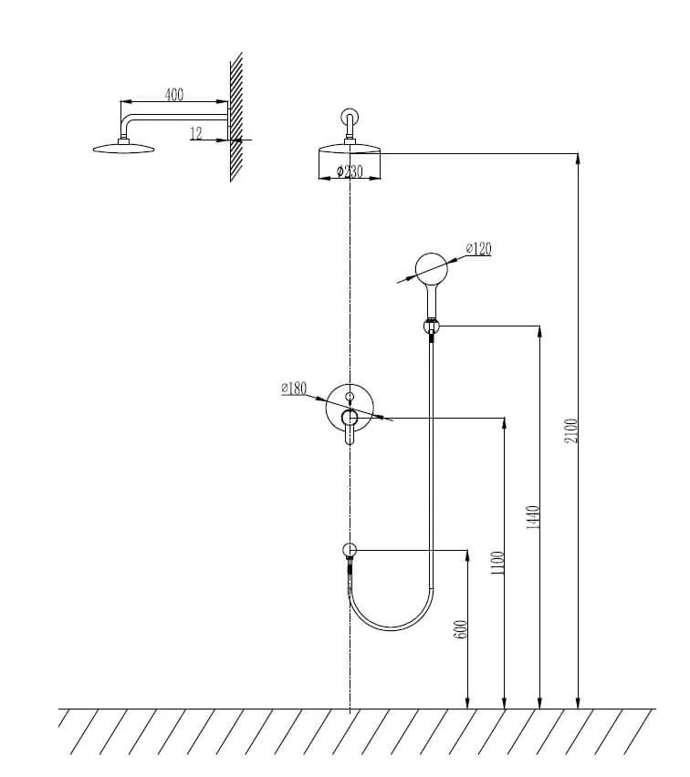 Set Doccia Termostatico Cromato Installazione Ad Incasso